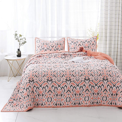 Kasentex 100% Cotton Summer Ultra Soft Floral Design 3 Piece Reversible Bedding Set, Room Decor, Graduation Gifts