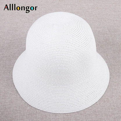 Foldable Sun Hats Women New 2024 Summer Sun Visor Protection Straw Hats Panama Beach Bucket Cap Sombreros De Mujer Sunhats