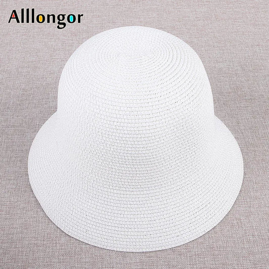 Foldable Sun Hats Women New 2024 Summer Sun Visor Protection Straw Hats Panama Beach Bucket Cap Sombreros De Mujer Sunhats