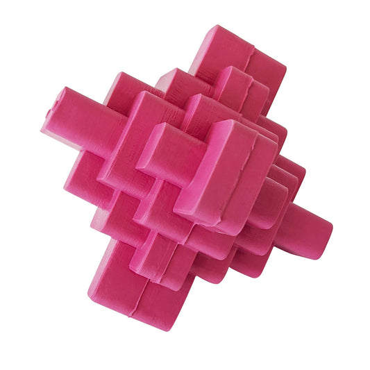 Geometric TPR Dog Chew Toy Pink