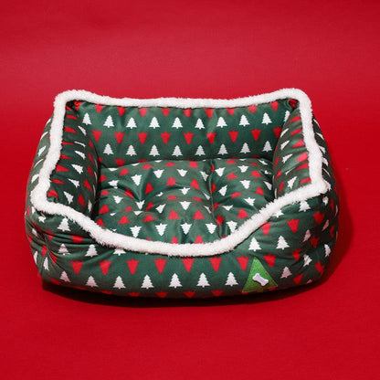 Luxury Festive Pet Haven - Cozy Christmas Sofa Bed For Dogs And Cats by Dog Hugs Cat