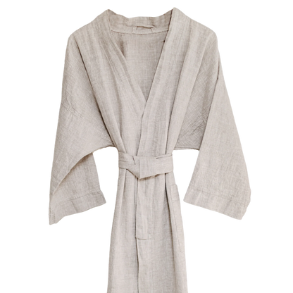 Melange Linen Bathrobe