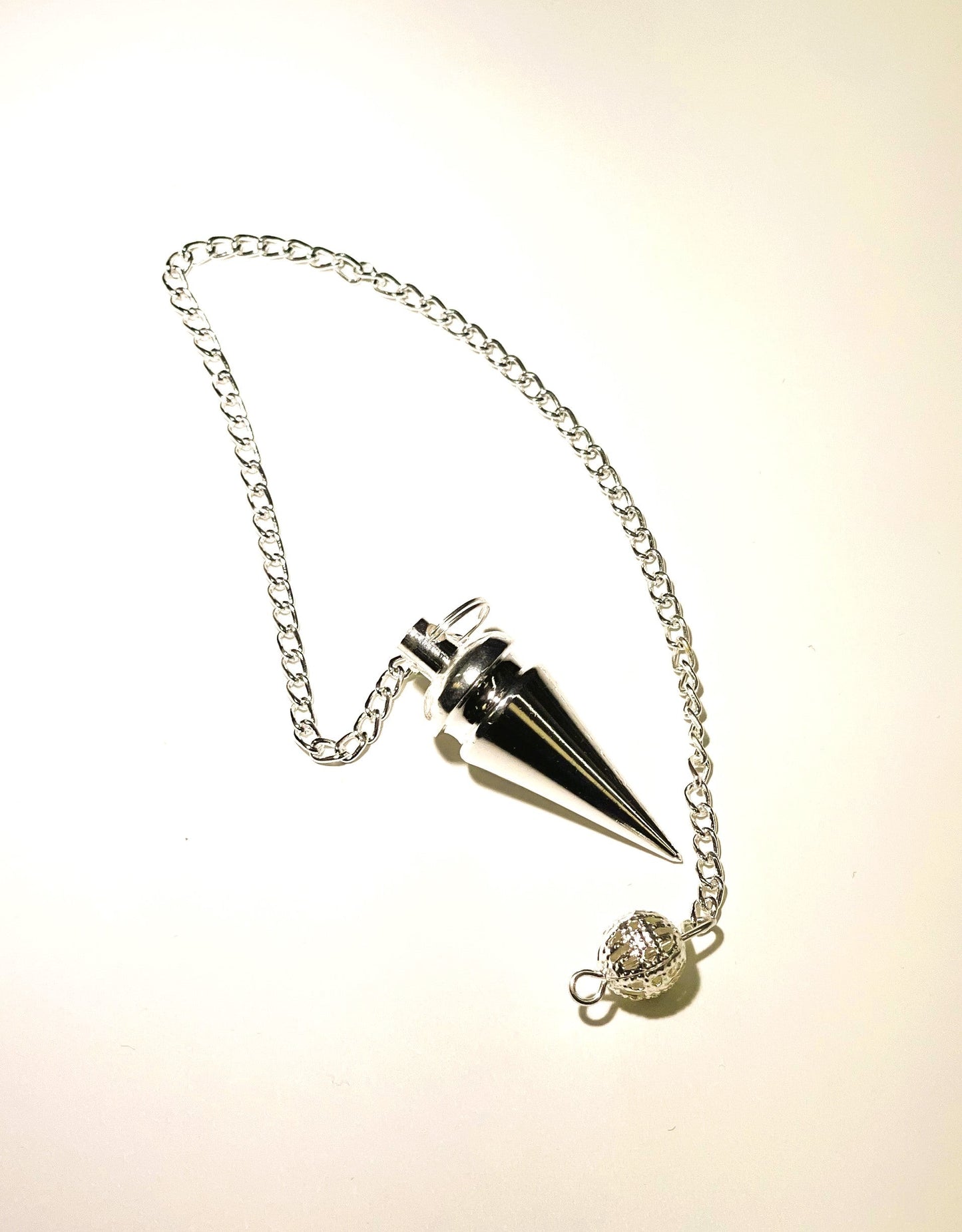 Solid Metal Cone Silver Pendulum by Peacefful Intentions