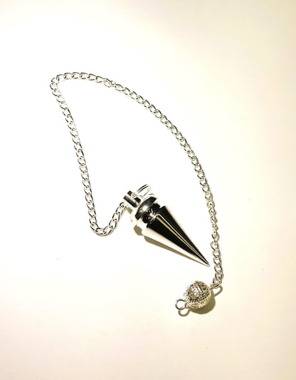 Solid Metal Cone Silver Pendulum by Peacefful Intentions