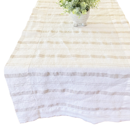 Linen Striped Table Runner