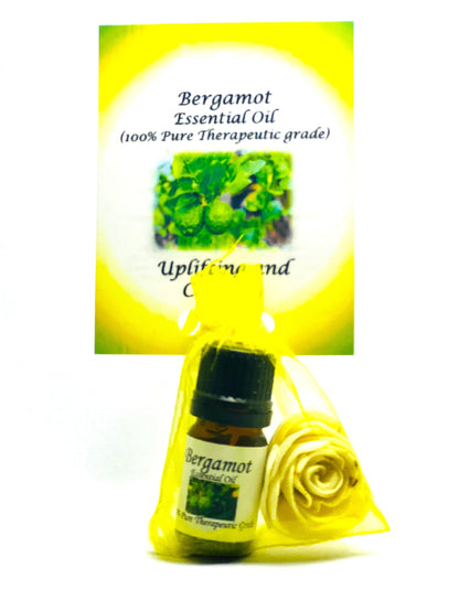 Bergamot Essential Oil with Beautiful Diffuser Flower 5ML by Peacefful Intentions