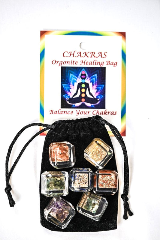 Chakra Orgonite Crystal Healing Bag by Peacefful Intentions