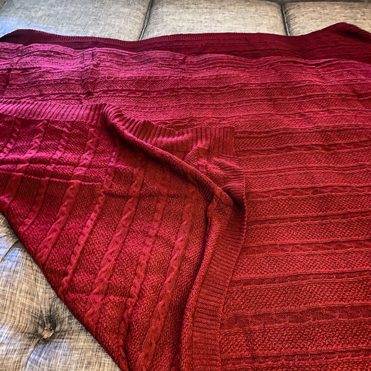 Claret Knit Sweater Throw