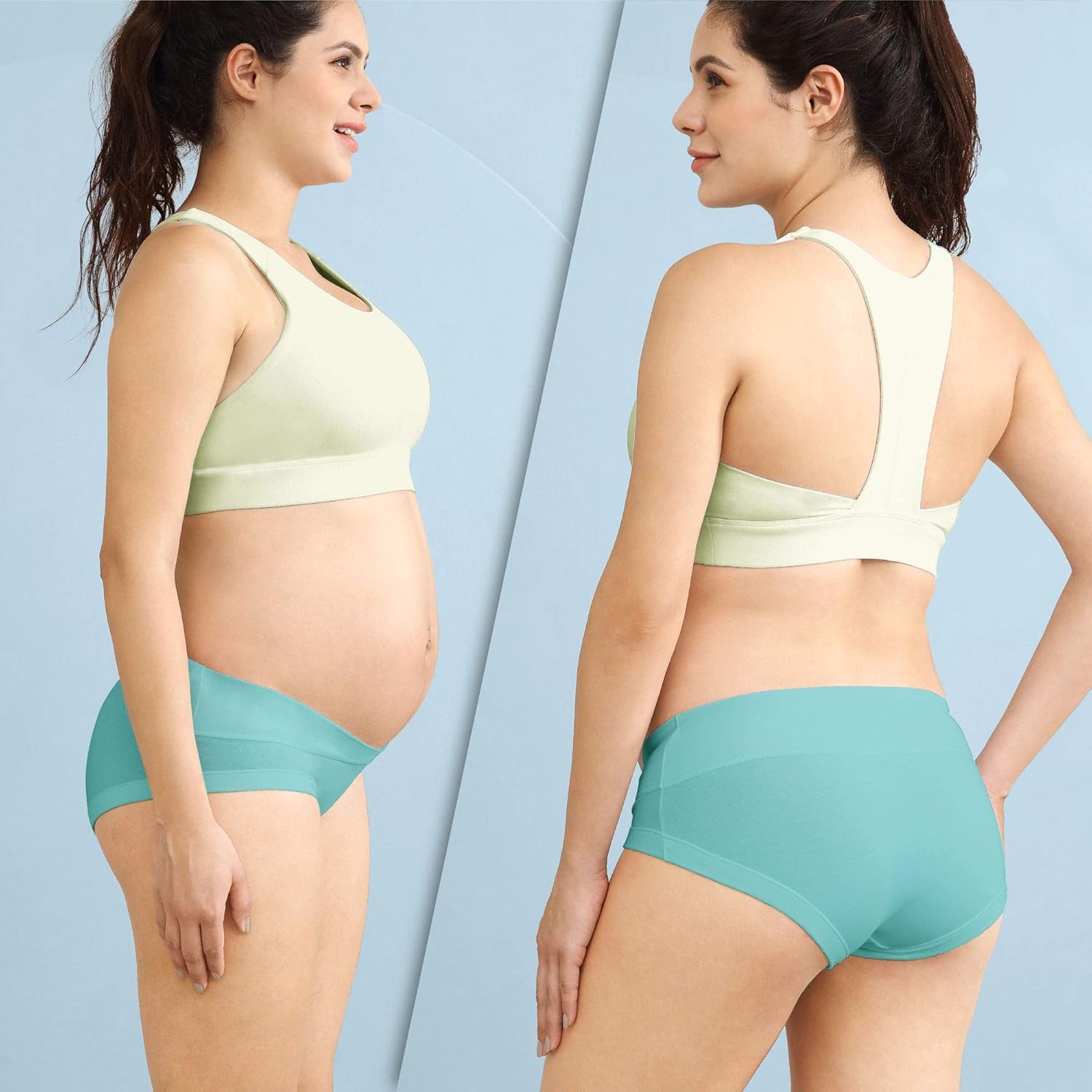 Maternity Underwear Cotton Pregnancy Postpartum Panties under the Bump Boyshort Briefs