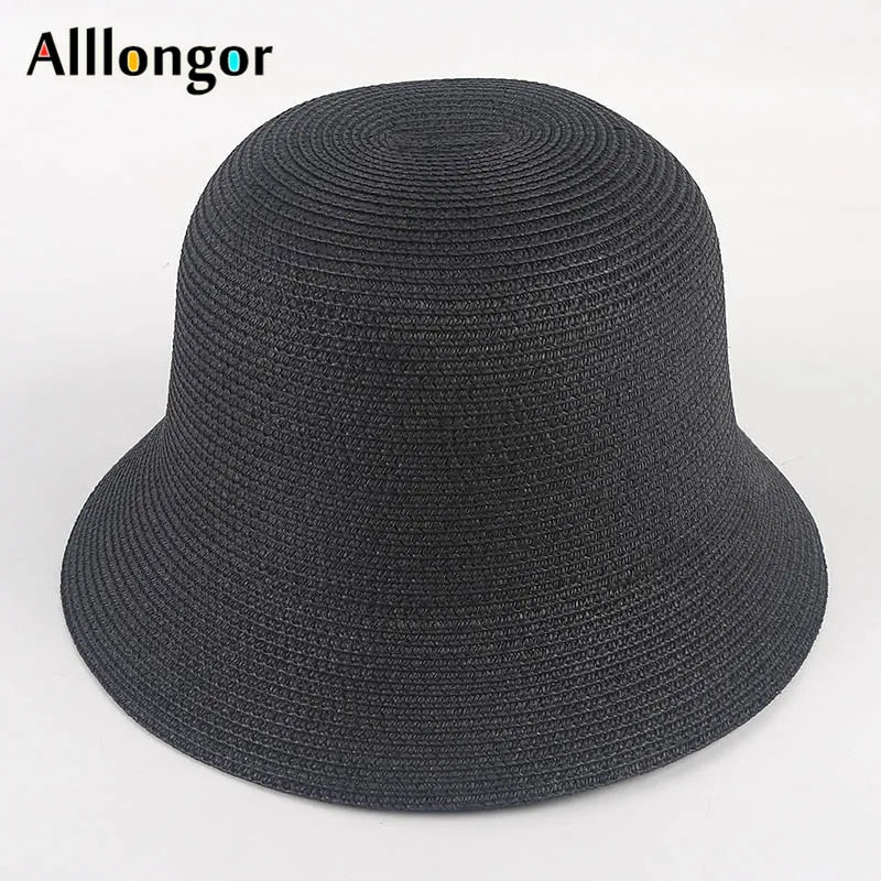 Foldable Sun Hats Women New 2024 Summer Sun Visor Protection Straw Hats Panama Beach Bucket Cap Sombreros De Mujer Sunhats