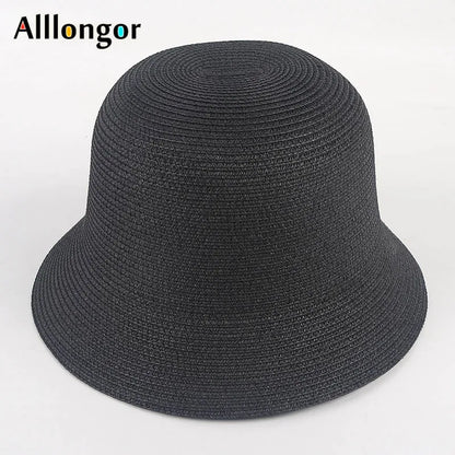 Foldable Sun Hats Women New 2024 Summer Sun Visor Protection Straw Hats Panama Beach Bucket Cap Sombreros De Mujer Sunhats