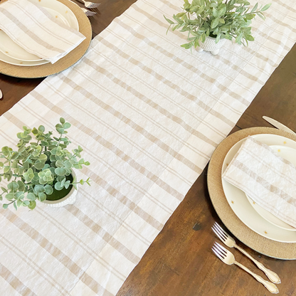 Linen Striped Table Runner