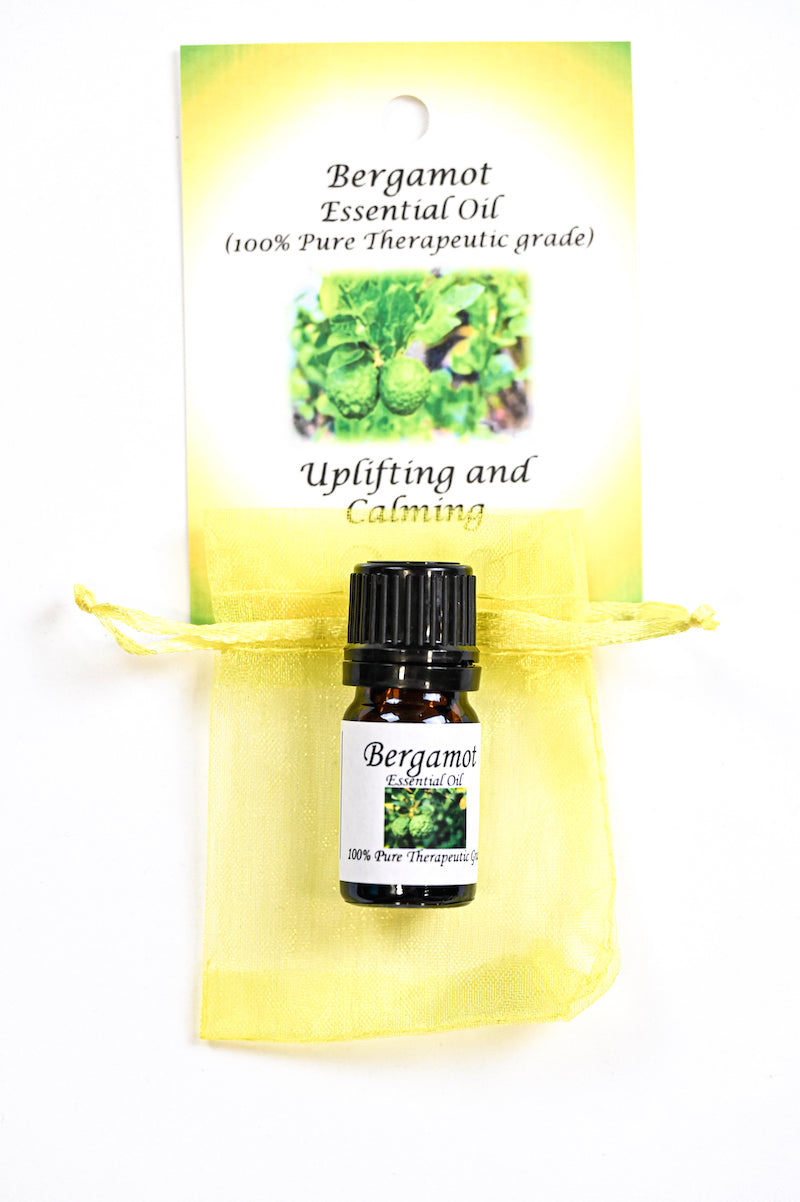 Bergamot Essential Oil with Beautiful Diffuser Flower 5ML by Peacefful Intentions