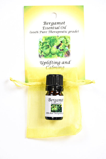 Bergamot Essential Oil with Beautiful Diffuser Flower 5ML by Peacefful Intentions