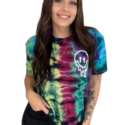 Call Me Antisocial Crinkle Tie Dye Tee - Caspian