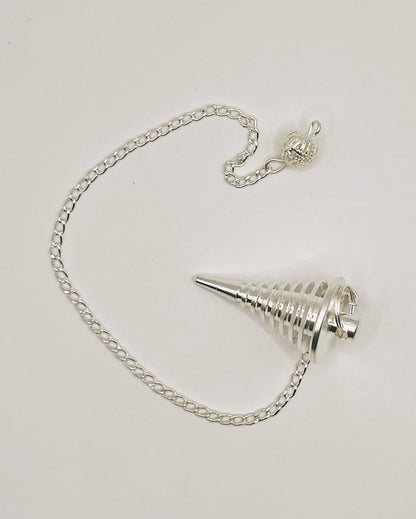 Silver Solid Spiral Pendulum by Peacefful Intentions