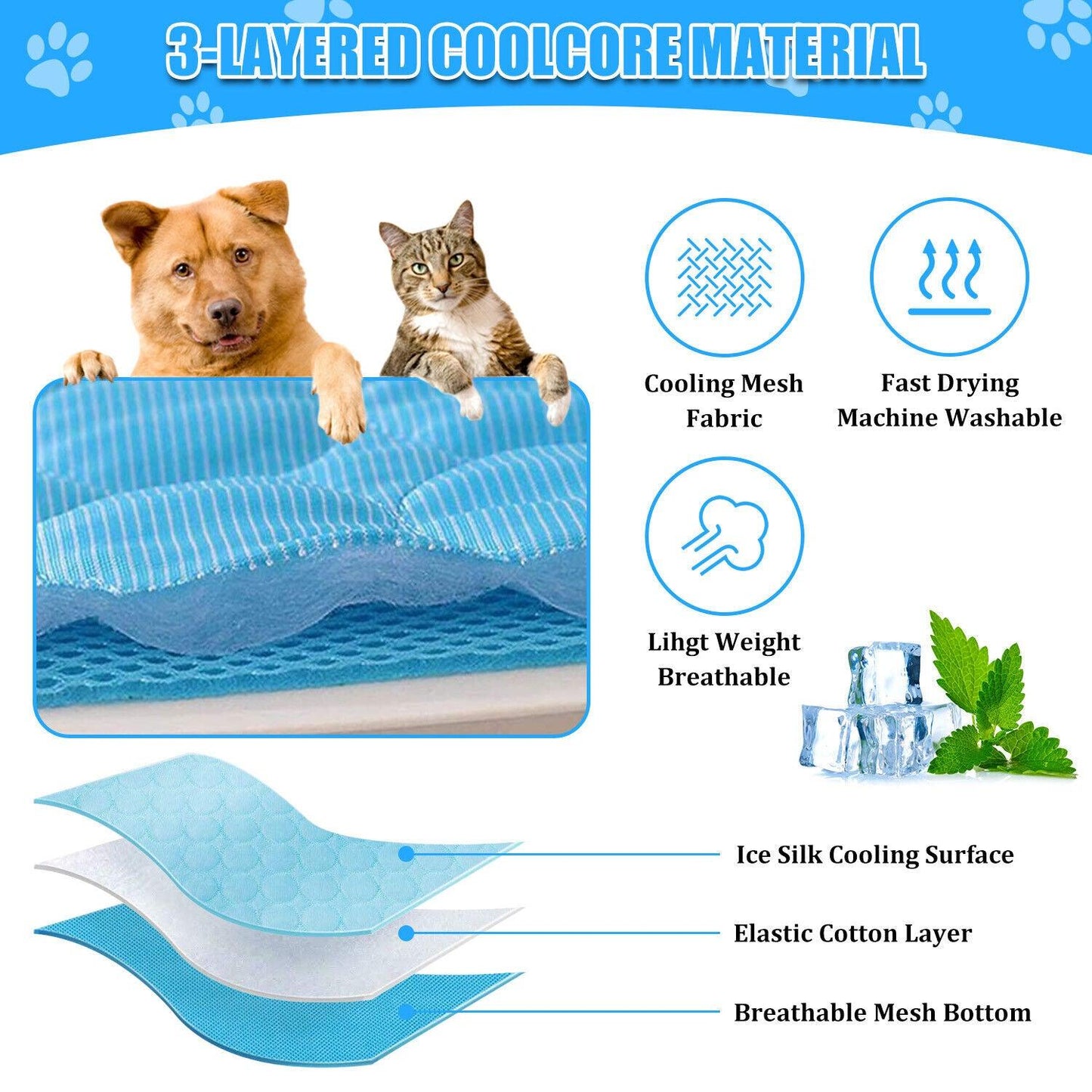 Cool Comfort Pet Cooling Mat by Dog Hugs Cat