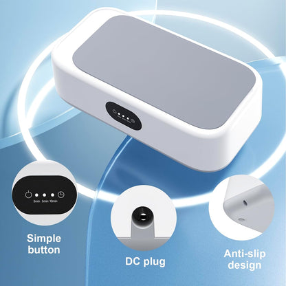 Ultrasonic Jewelry Ring Cleaner, 700Ml(24Oz), 49Khz, 48W,Multiple Digital Display Modes Convenient Jewelry Cleaner for Jewelry, Eyeglasses, Keys, Combs, Coins, Razor Heads