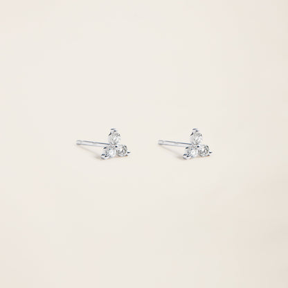 14k Solid Gold Diamond Triplet Studs by Italic