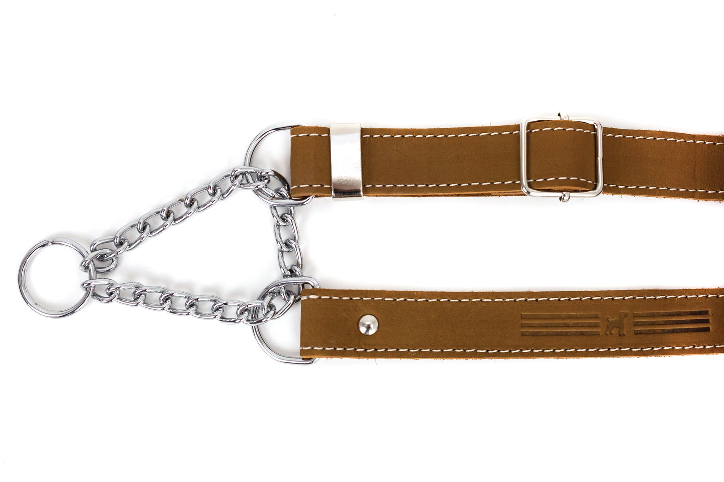 Martingale Earth Brown Leather Dog Collar