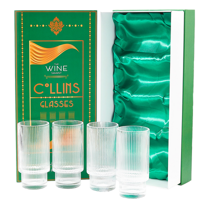 Rippled Highball Glasses 14oz Set of 4