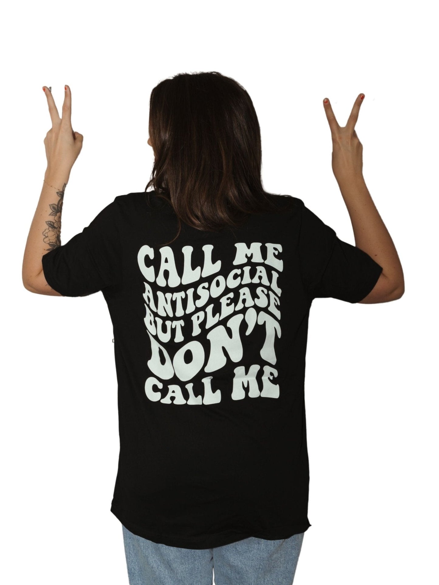 Call Me Antisocial Tee - Black