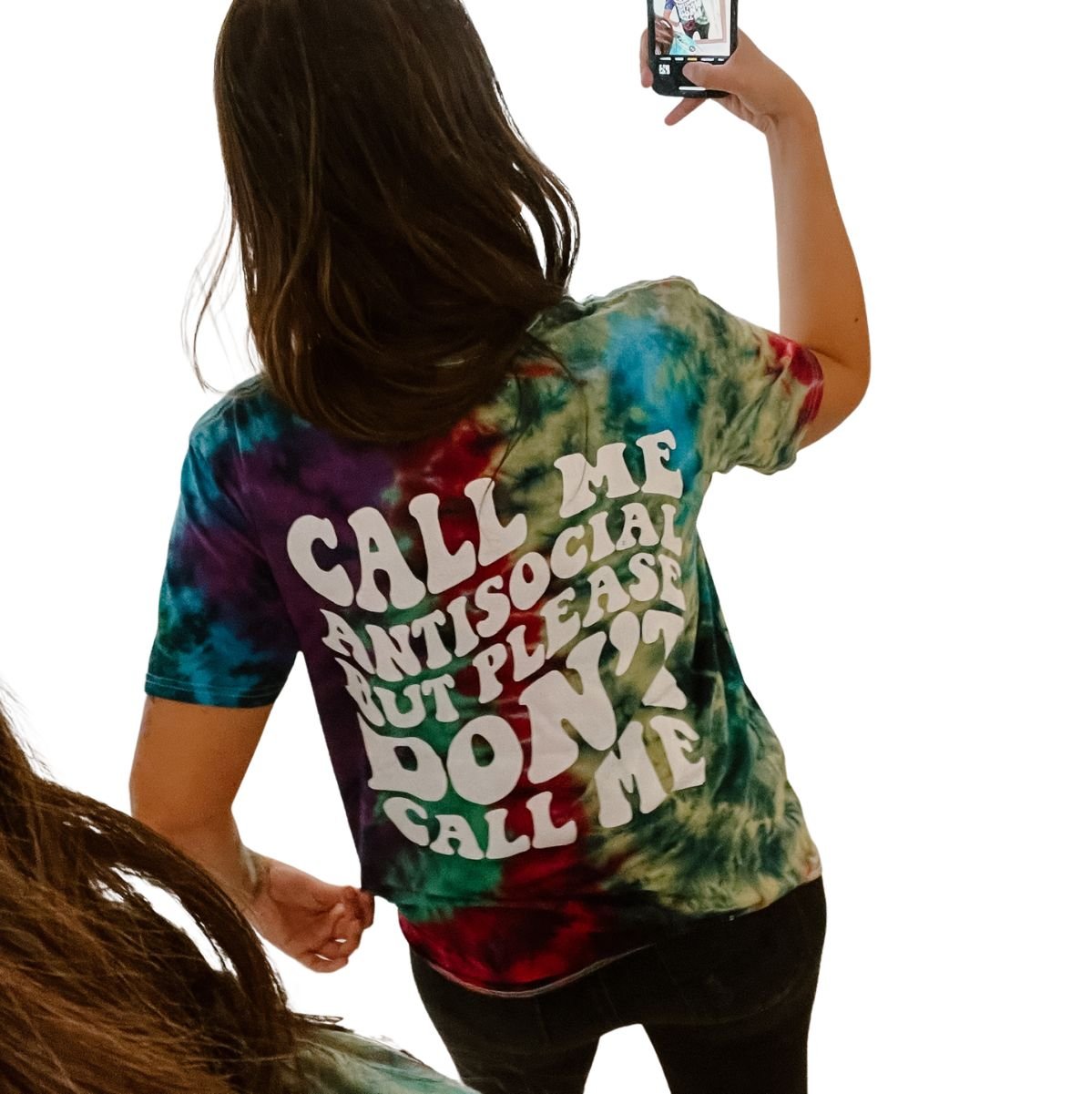 Call Me Antisocial Crinkle Tie Dye Tee - Caspian