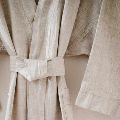 Melange Linen Bathrobe