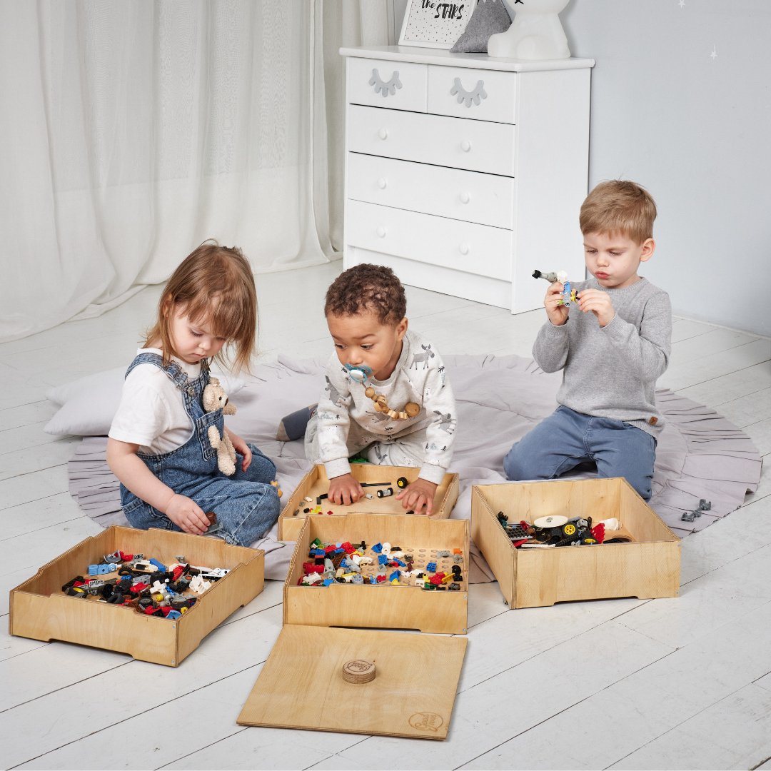 3in1 Montessori Shelves Set: Bookshelf + Toy Shelf + Lego sorter by Goodevas