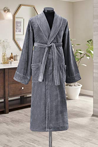 Unisex Luxury Plush Velour Premium Cotton Bathrobe (Single Pack) by Classic Turkish Towels