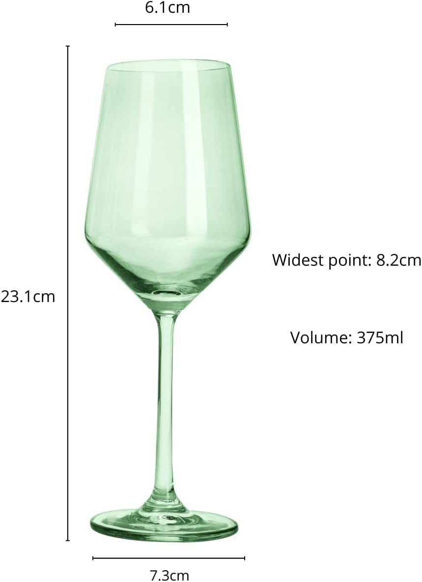 Green Wine Glass 12oz Set of 6