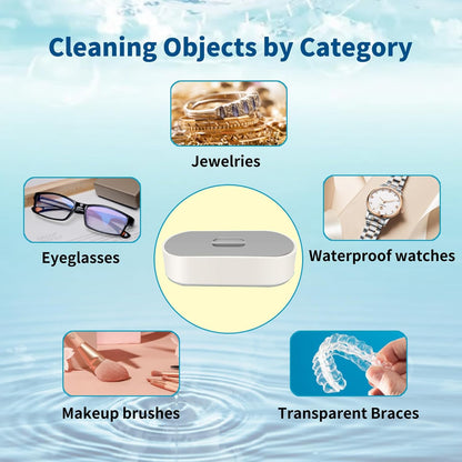 Jewelry Cleaning Ultrasonic Machine, 43Khz Ultrasonic Glasses & Eyeglass Cleaner, 440ML Capacity for Jewelry, Dentures, Shaver Heads - Fast & Deep Cleaning