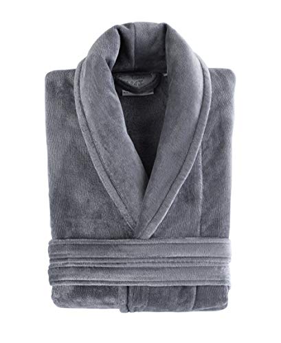 Unisex Luxury Plush Velour Premium Cotton Bathrobe (Single Pack) by Classic Turkish Towels