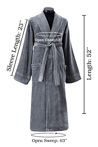 Unisex Luxury Plush Velour Premium Cotton Bathrobe (Single Pack) by Classic Turkish Towels