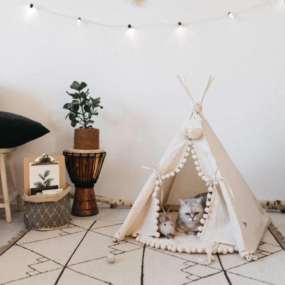 Cozy Haven Pet Teepee: A Stylish Retreat For Your Furry Friend by Dog Hugs Cat