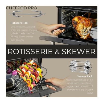 CHEFPod Pro - Air Fryer Oven Digital Touchscreen 13 QT Family Rotisserie Cooker