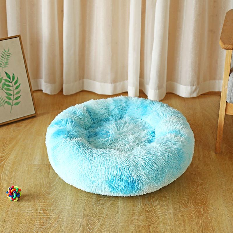 Luxury Retreat Plush Round Pet Bed - The Ultimate Haven For Small Dogs And Cats by Dog Hugs Cat