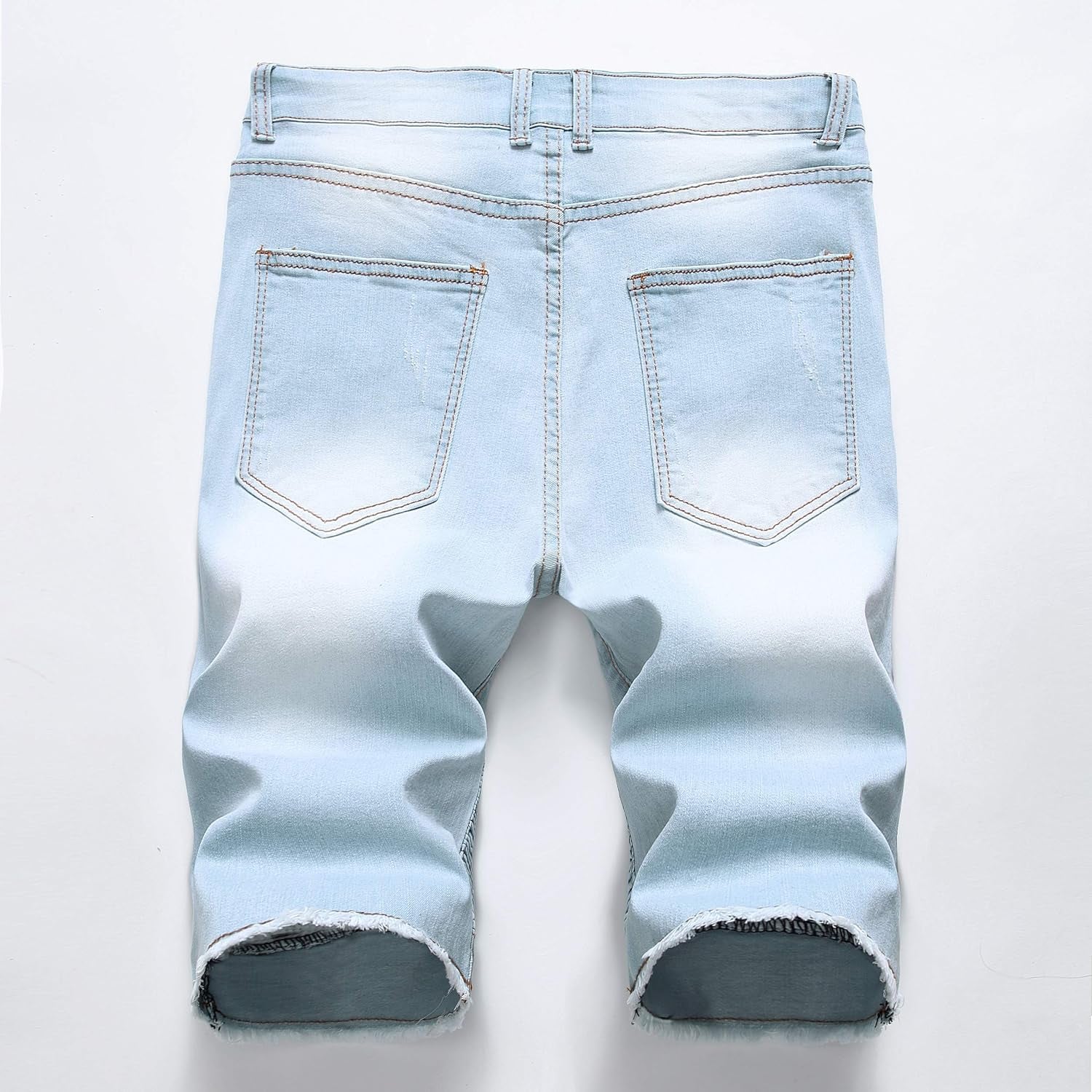 Men'S Wrinkle Stylish Slim Fit Stretch Biker Moto Summer Knee Length Fashion Jeans Shorts,1782,36