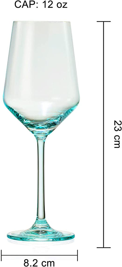 Colored Crystal Wine Glass Set of 6