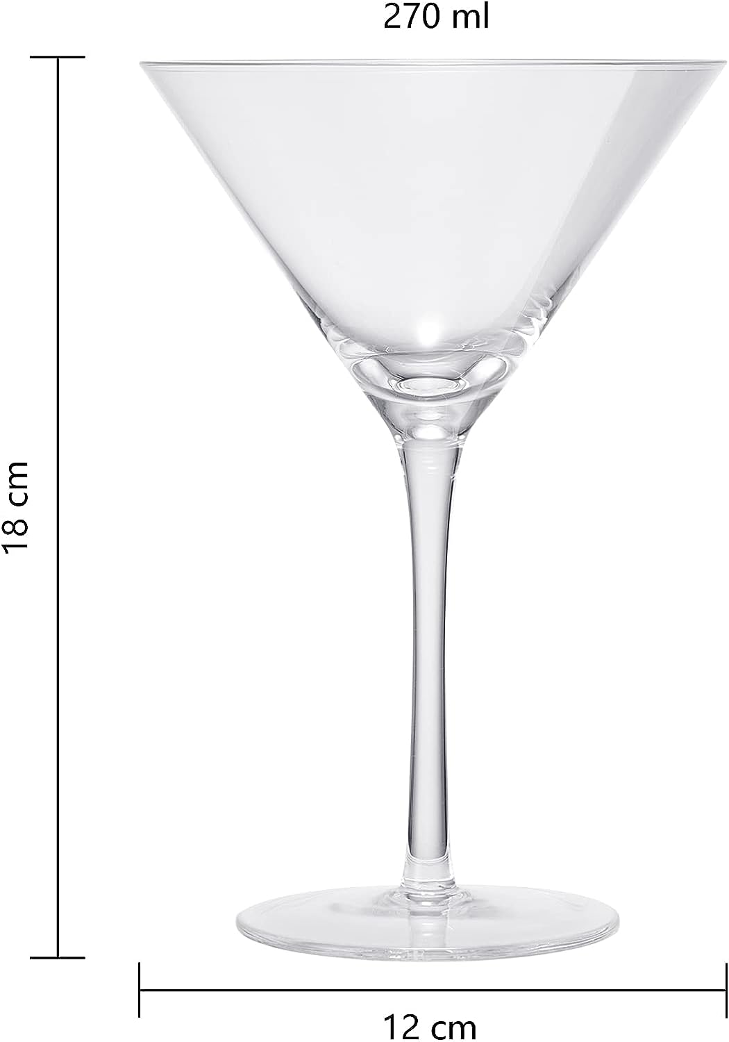 Crystal Martini Glass 10oz Set of 4