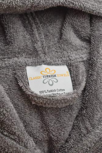 %100 Turkish Cotton Unisex Bathrobe - Terry Cloth Premium Cotton Hooded Bathrobe by Classic Turkish Towels