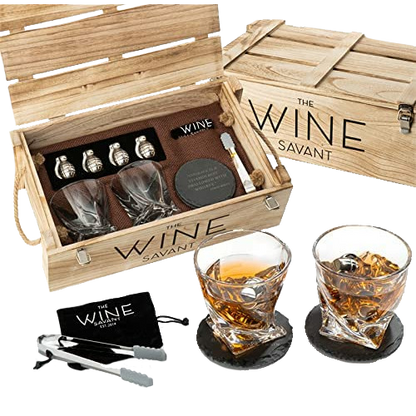 Whiskey Glass and Stones Gift Set