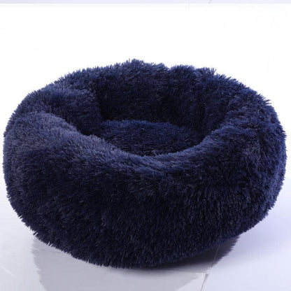 Luxury Retreat Plush Round Pet Bed - The Ultimate Haven For Small Dogs And Cats by Dog Hugs Cat