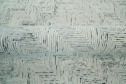 Modern Style Hand Tufted Blue and Ivory Area Rug