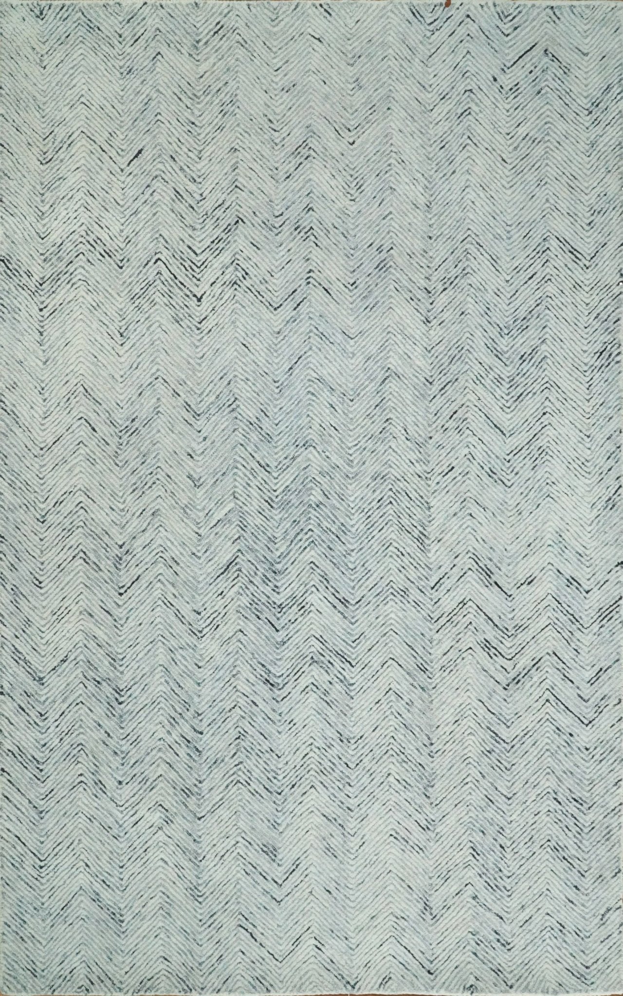 Modern Style Hand Tufted Blue and Ivory Area Rug