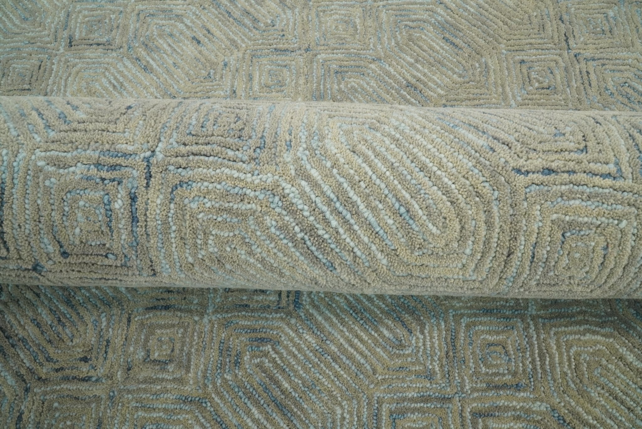 Beige Modern Style Hand Tufted Wool Area Rug