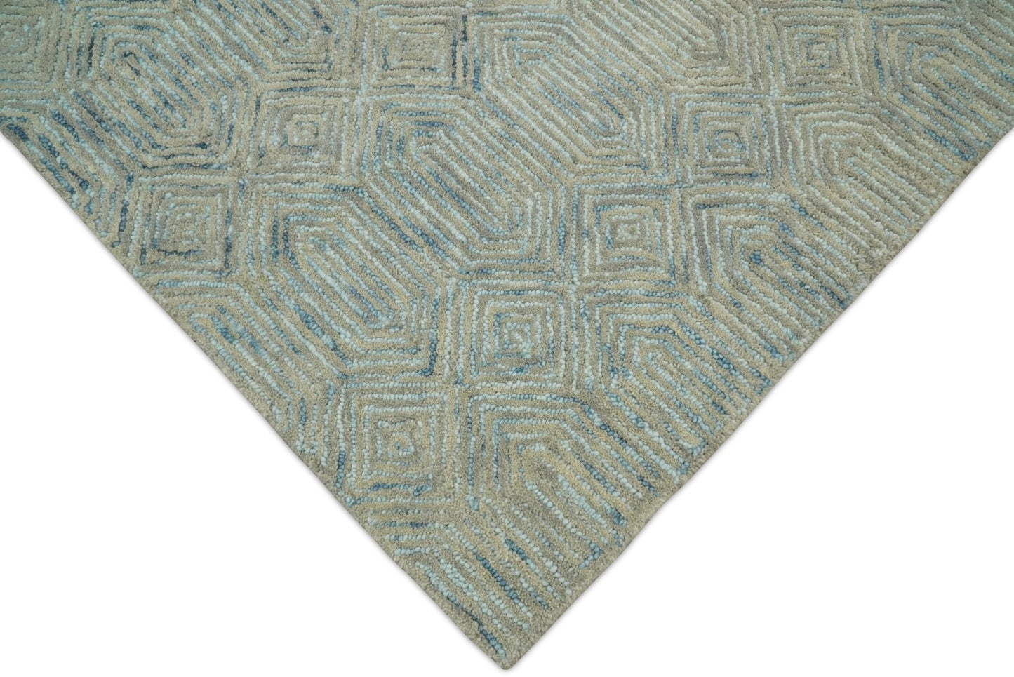 Beige Modern Style Hand Tufted Wool Area Rug