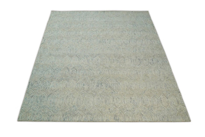 Beige Modern Style Hand Tufted Wool Area Rug