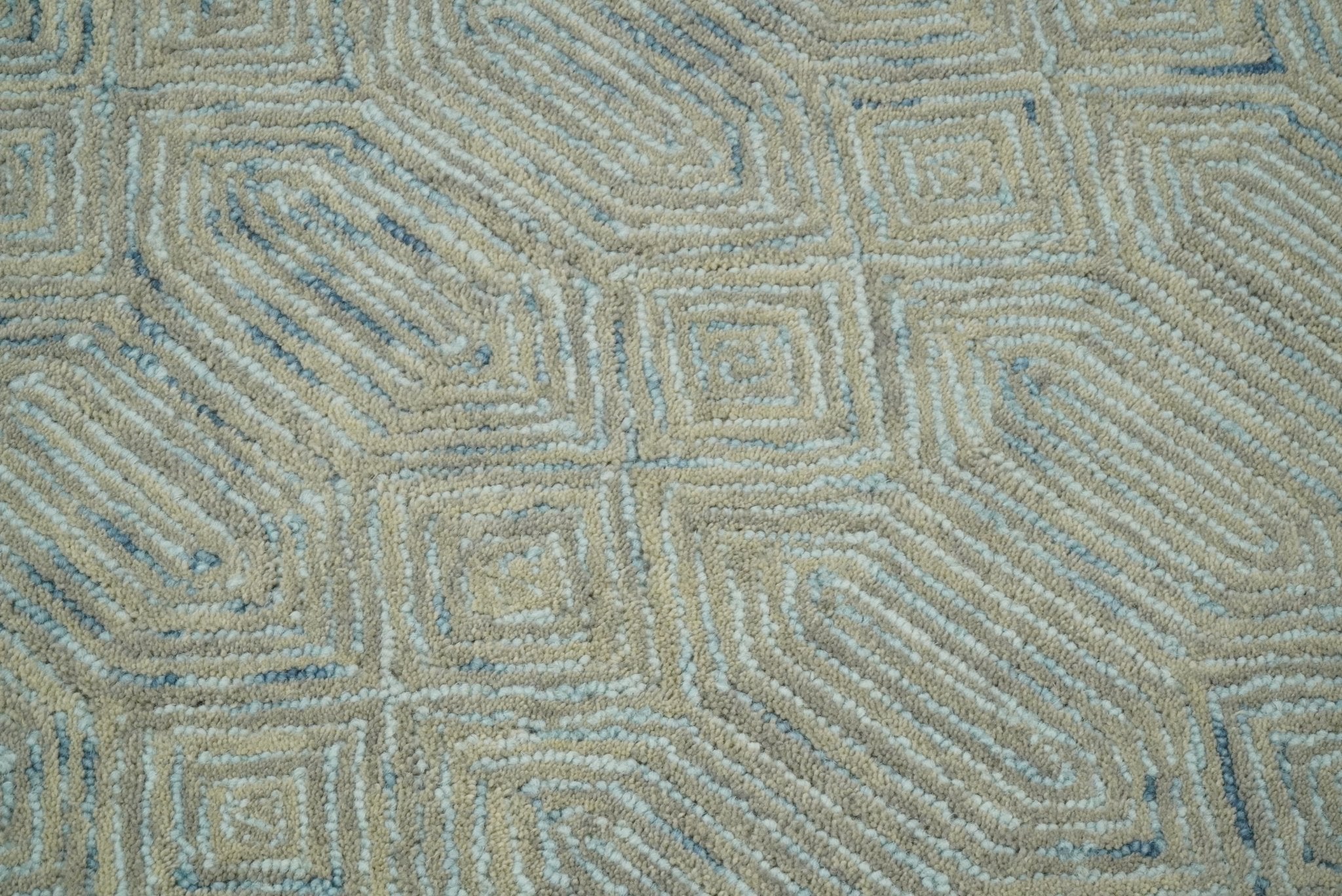 Beige Modern Style Hand Tufted Wool Area Rug