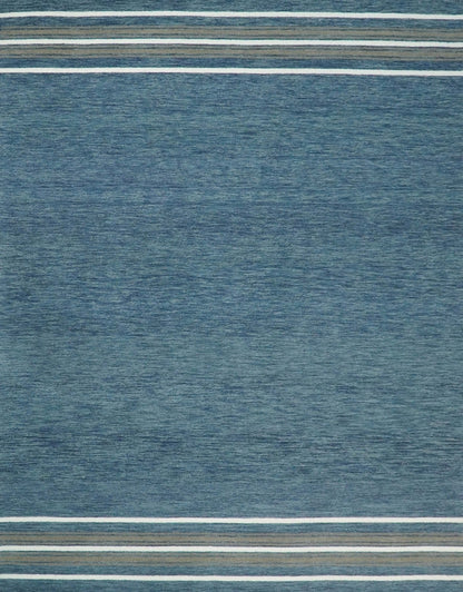Modern Solid Design Blue Hand Tufted Wool Area Rug